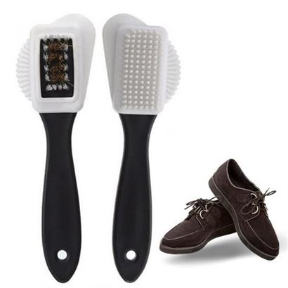 CLZ303  Çift Taraflı Pratik Taşınabilir Süet Nubuk Deri Çizme Bot Ayakkabı Temizleme Bakım Fırçası