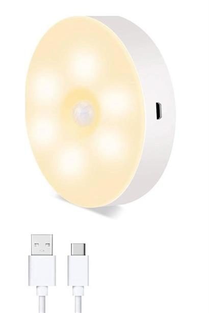 CLZ303  Hareket Sensörlü Usb Şarjlı Spot Lamba Mıknatıslı ve Yapışkanlı Gün Işığı Renk Led
