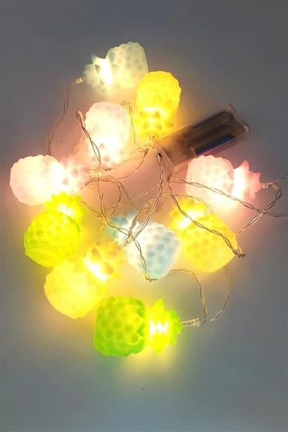 CLZ303  Karışık Renk Dekoratif Ananas Dolama 10’lu Şerit Led Işık Zinciri