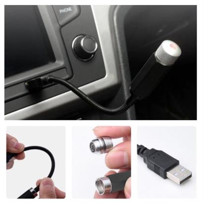 CLZ303  Mavi Ayak Altı Tavan Led Araç içi Aydınlatma Oto Araba İç Disko Ayarlanabilir USB Lamba Işık