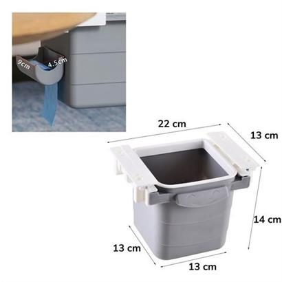 CLZ303  Mini Masa Çöp Kovası Plastik Tezgah Altı Geri Çekilebilir Yapışkanlı Görünmez Bölme Pratik