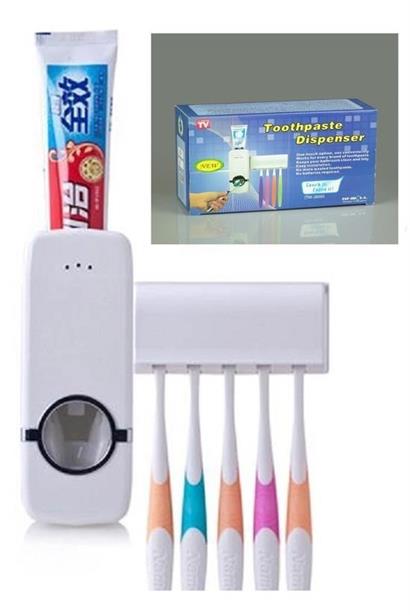 CLZ303  Otomatik Diş Macunu Sıkacağı ve 5 Adet Diş Fırası Tutacağı Diş Fırçalığı