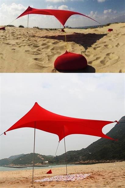 CLZ303  Pratik Kurulum Katlanabilir Plaj Şemsiyesi Gölgelik Branda Tente