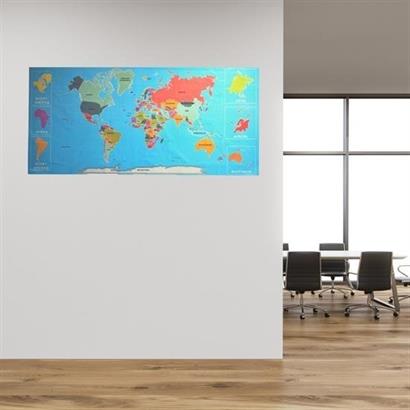 CLZ303  Renkli Atlas Dünya Haritası Manyetik Yapıştırıcı Gerektirmeyen Duvar Stickerı 118 CM * 56 CM