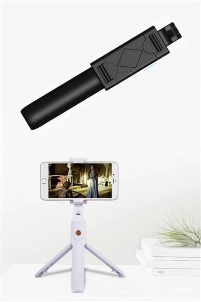 CLZ303  Sabitlenebilir Cep Telefon Tutucu  Ayarlanabilir Taşınabilir 3 Ayaklı Tripod Selfie Çubuğu
