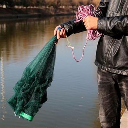 CLZ303  Şemsiye Balık Ağı Yakalama Tutma Filesi 16 Cepli Büyük Boy Taşınabilir Serpme Balık Tuzağı