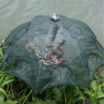 CLZ303  Şemsiye Balık Ağı Yakalama Tutma Filesi 16 Cepli Büyük Boy Taşınabilir Serpme Balık Tuzağı