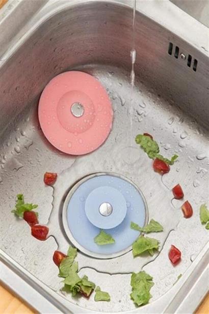 CLZ303  Silikon Malzeme Banyo Mutfak Gider Evye Lavabo İçine Çöp Tıpası Kaydırmaz Süzgeç Çeşitleri M