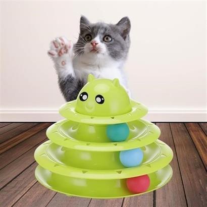 CLZ303   Eğlenceli Üç Katlı Kedi Oyuncağı Seti Kedi Oyunu