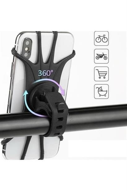 CLZ303  Universal Bisiklet Motosiklet Çocuk Arabası Silikon 360 Derece Telefon Tutucu Tüm Modellerle