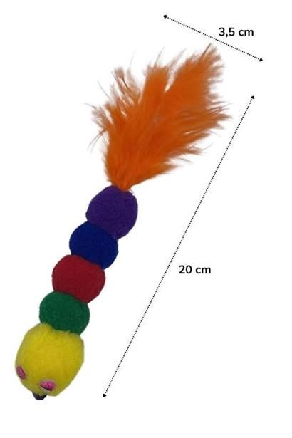 CLZ303  Yumuşacık İpli Tırtıl Şeklinde Rengarenk Sevimli Evcil Hayvan Oyuncağı