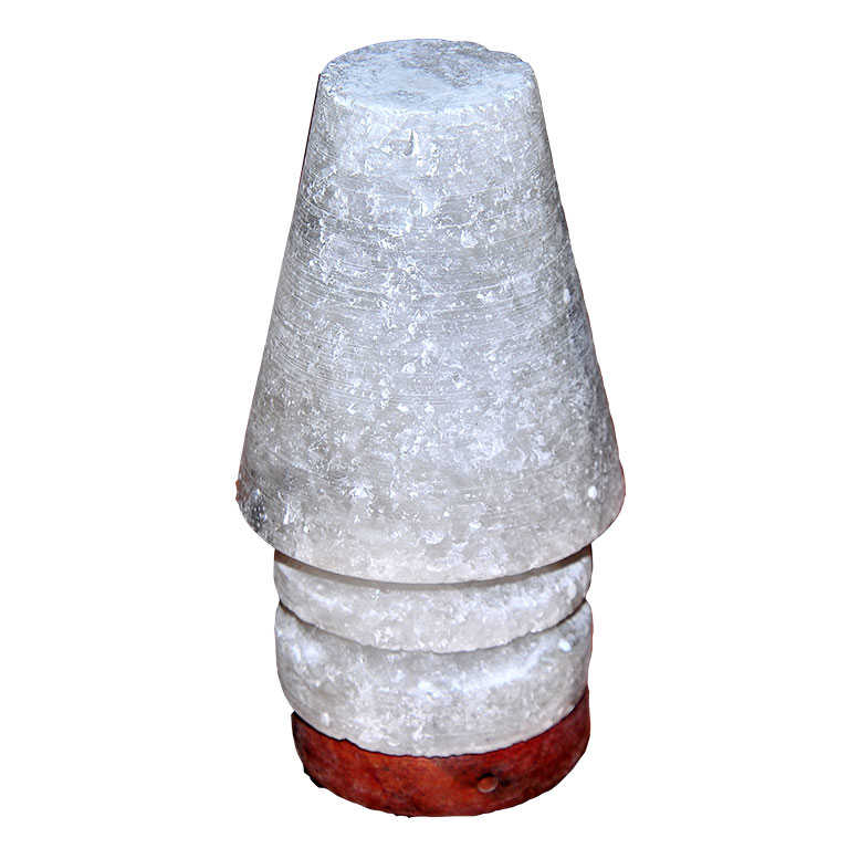 CLZ214 Abajur Şekilli Doğal Kaya Tuzu Lambası Çankırı Kablolu Ampullü Beyaz 1-2 Kg
