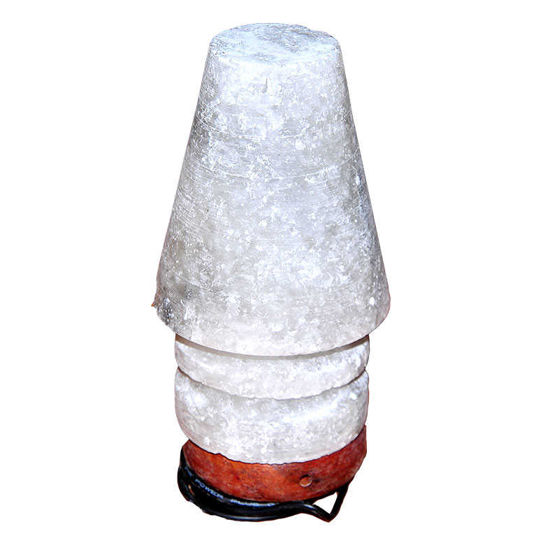 CLZ214 Abajur Şekilli Doğal Kaya Tuzu Lambası Çankırı Kablolu Ampullü Beyaz 1-2 Kg