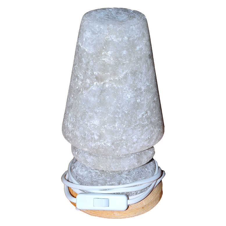 CLZ214 Abajur Şekilli Doğal Kaya Tuzu Lambası Çankırı Kablolu Ampullü Beyaz 3-4 Kg