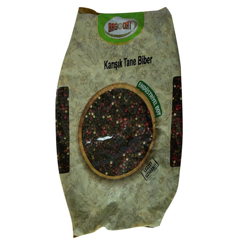 Saf Doğal Tane Kırmızı Yeşil Beyaz Karabiber Karışımı 1000 Gr Paket