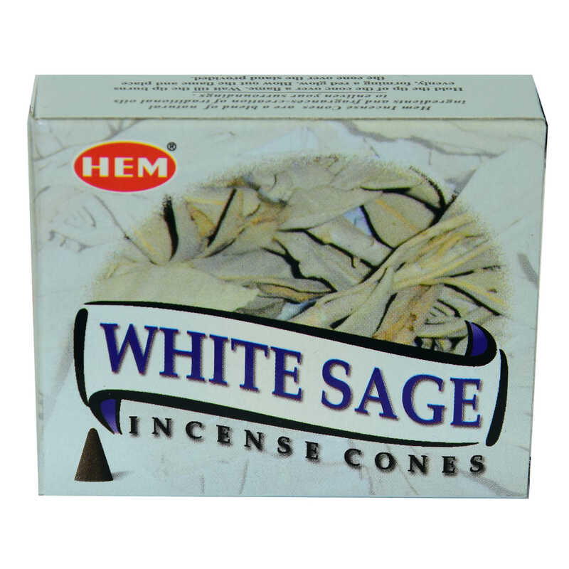 CLZ214 Beyaz Adaçayı Kokulu 10 Konik Tütsü - White Sage