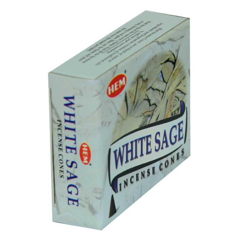 CLZ214 Beyaz Adaçayı Kokulu 10 Konik Tütsü - White Sage