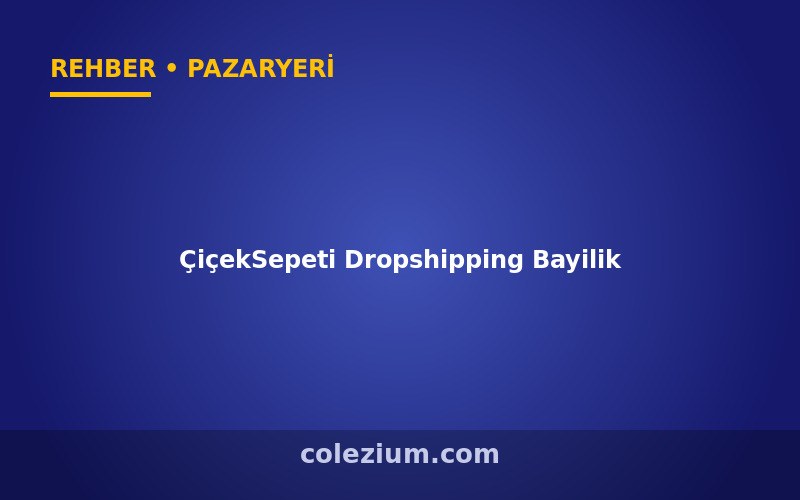 ÇiçekSepeti Dropshipping Bayilik Rehberi