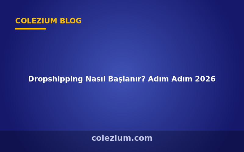 Dropshipping Nasıl Başlanır? Adım Adım 2026