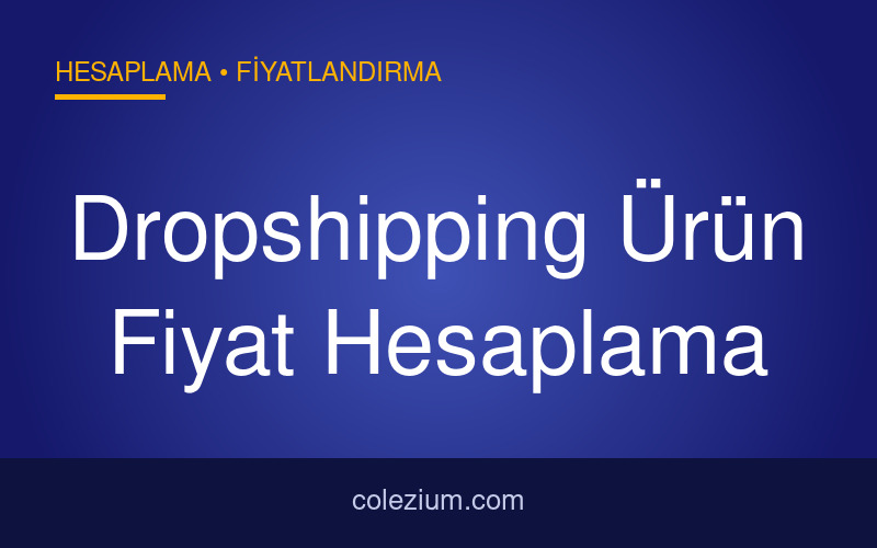 Dropshipping Ürün Fiyat Hesaplama