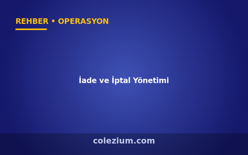 İade ve İptal Yönetimi: Pazaryeri Puanını Koruma