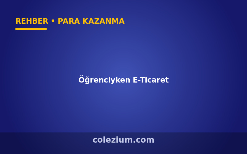 Öğrenciyken E-Ticaret: Okurken Para Kazanma