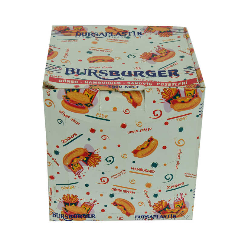 CLZ214 Bursburger Döner Hamburger Sandviç Hışır Poşeti 13X14 2000 Adet