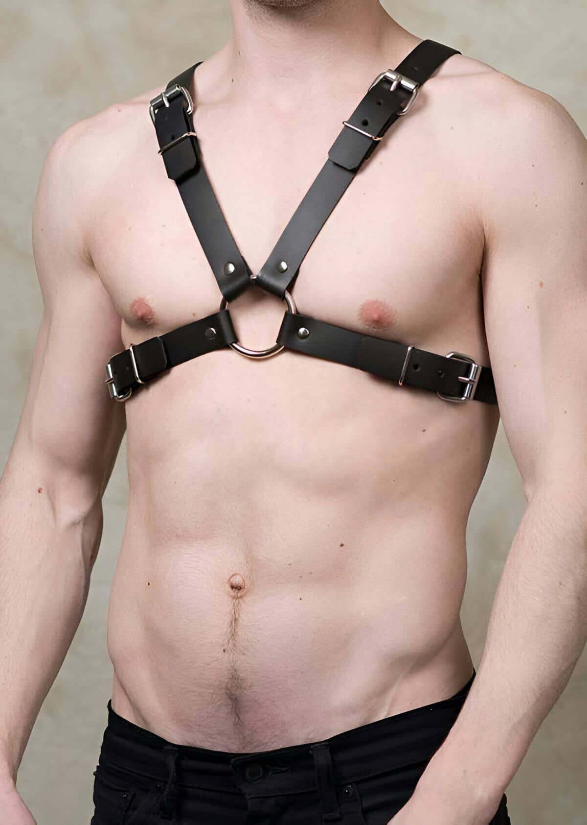 CLZ41 Çapraz Erkek Göğüs Harness - Ürün Rengi:Siyah