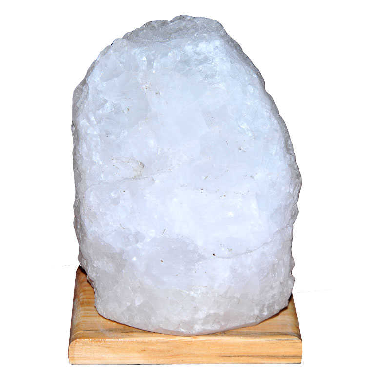 CLZ214 Doğal Kristal Kaya Tuzu Lambası Çankırı Kablolu Ampullü Beyaz 2-3 Kg