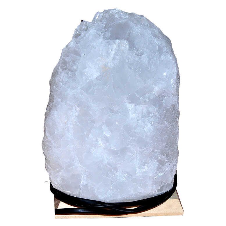 CLZ214 Doğal Kristal Kaya Tuzu Lambası Çankırı Kablolu Ampullü Beyaz 4-5 Kg