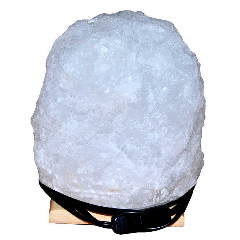 CLZ214 Doğal Kristal Kaya Tuzu Lambası Çankırı Kablolu Ampullü Beyaz 5-6 Kg