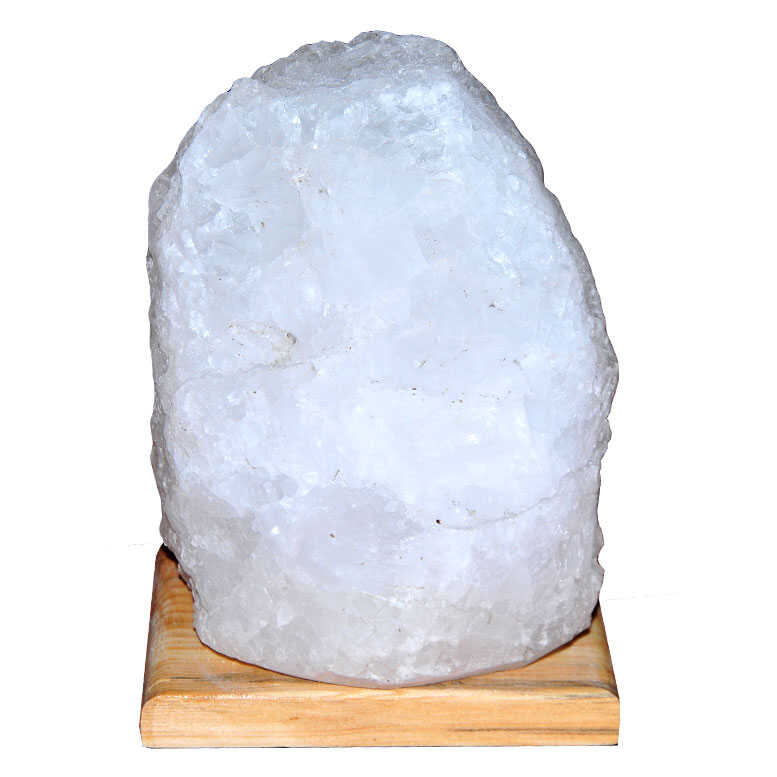 CLZ214 Doğal Kristal Kaya Tuzu Lambası Çankırı Kablolu Ampullü Beyaz 6-7 Kg