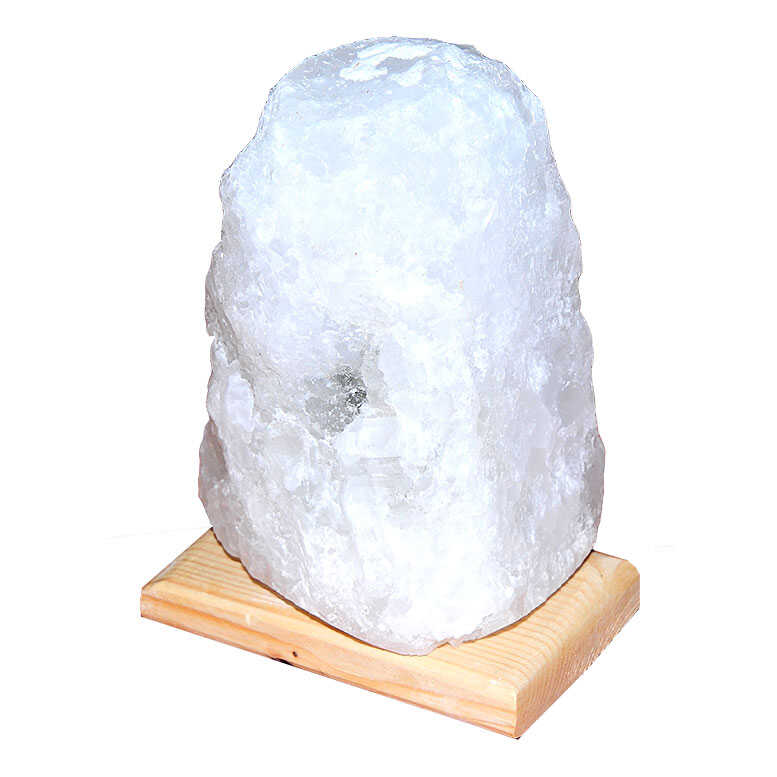 CLZ214 Doğal Kristal Kaya Tuzu Lambası Çankırı Kablolu Ampullü Beyaz 6-7 Kg