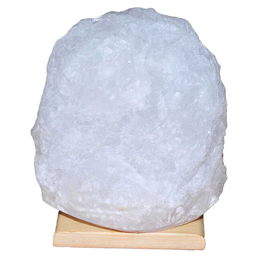 CLZ214 Doğal Kristal Kaya Tuzu Lambası Çankırı Kablolu Ampullü Beyaz 9-10 Kg