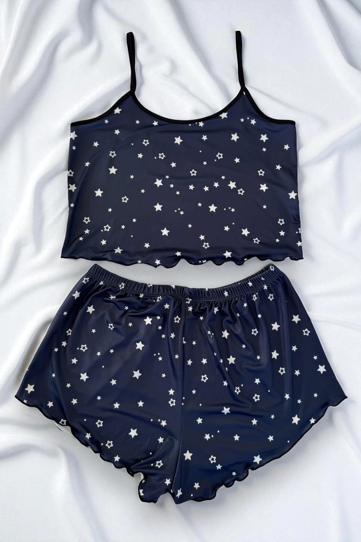 Yıldız Desenli  Şortlu Pijama