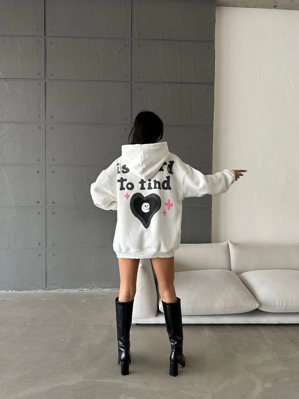 3 iplik şardonlu oversize true baskılı sweat Beyaz 3 iplik şardonlu oversize true baskılı sweat Beyaz