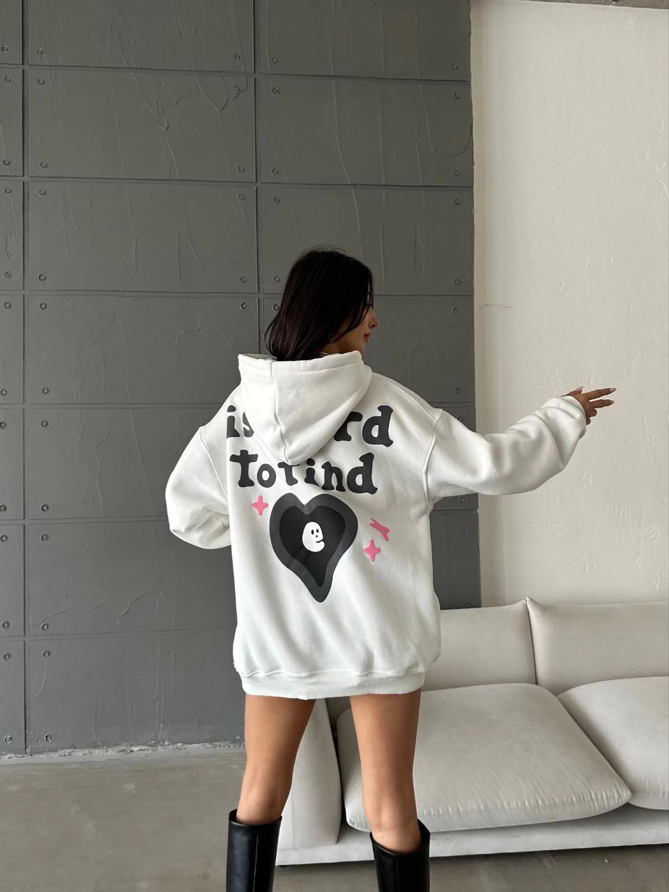 3 iplik şardonlu oversize true baskılı sweat Beyaz 3 iplik şardonlu oversize true baskılı sweat Beyaz