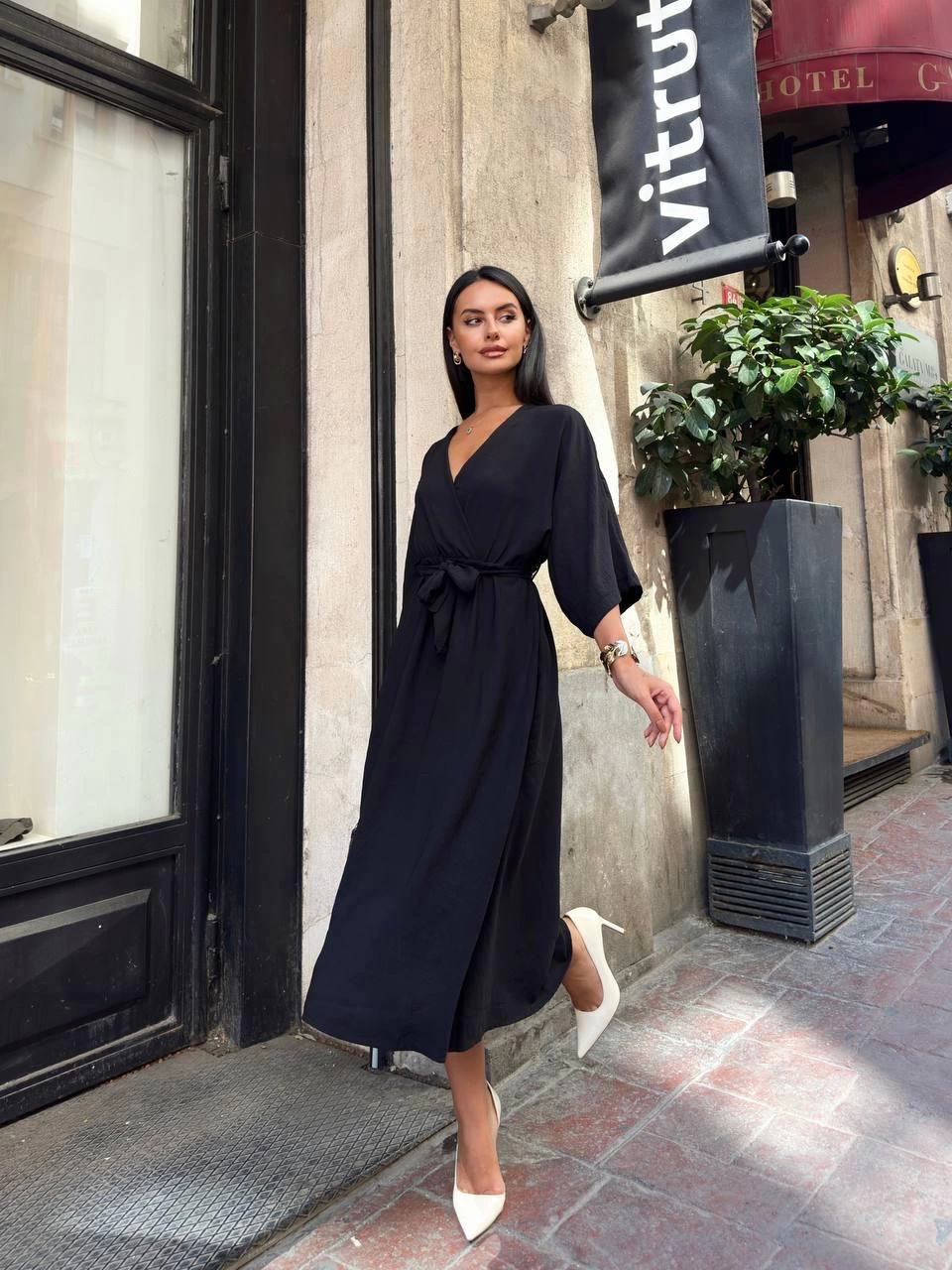 Ayrobin midi elbise