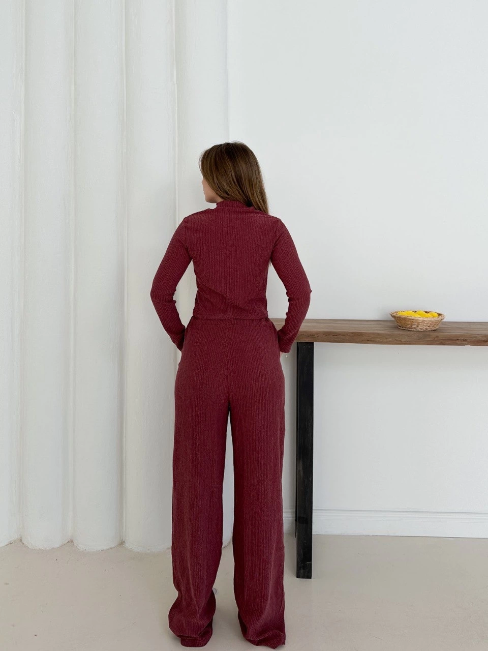 Balıkçı yaka örme takım bordo Balıkçı yaka örme takım bordo