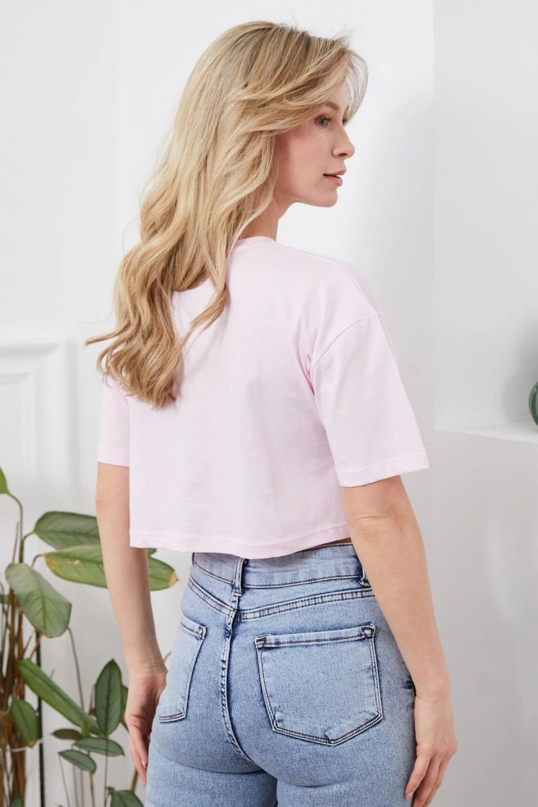 Baskılı Crop tişört