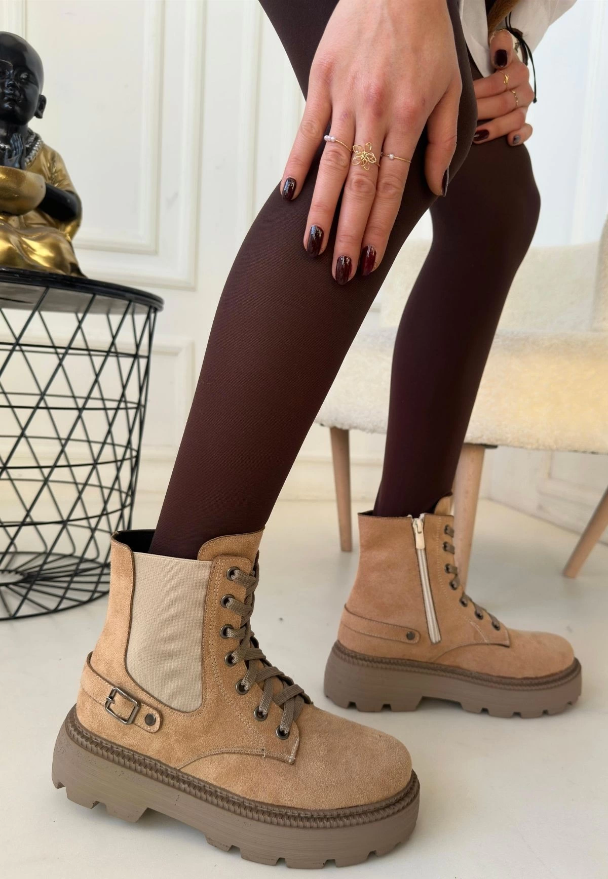 Boby Nude Süet Bağcıklı Bot Boby Nude Süet Bağcıklı Bot