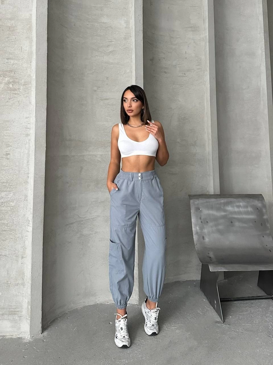 Jogger lastik paça pantolon Jogger lastik paça pantolon