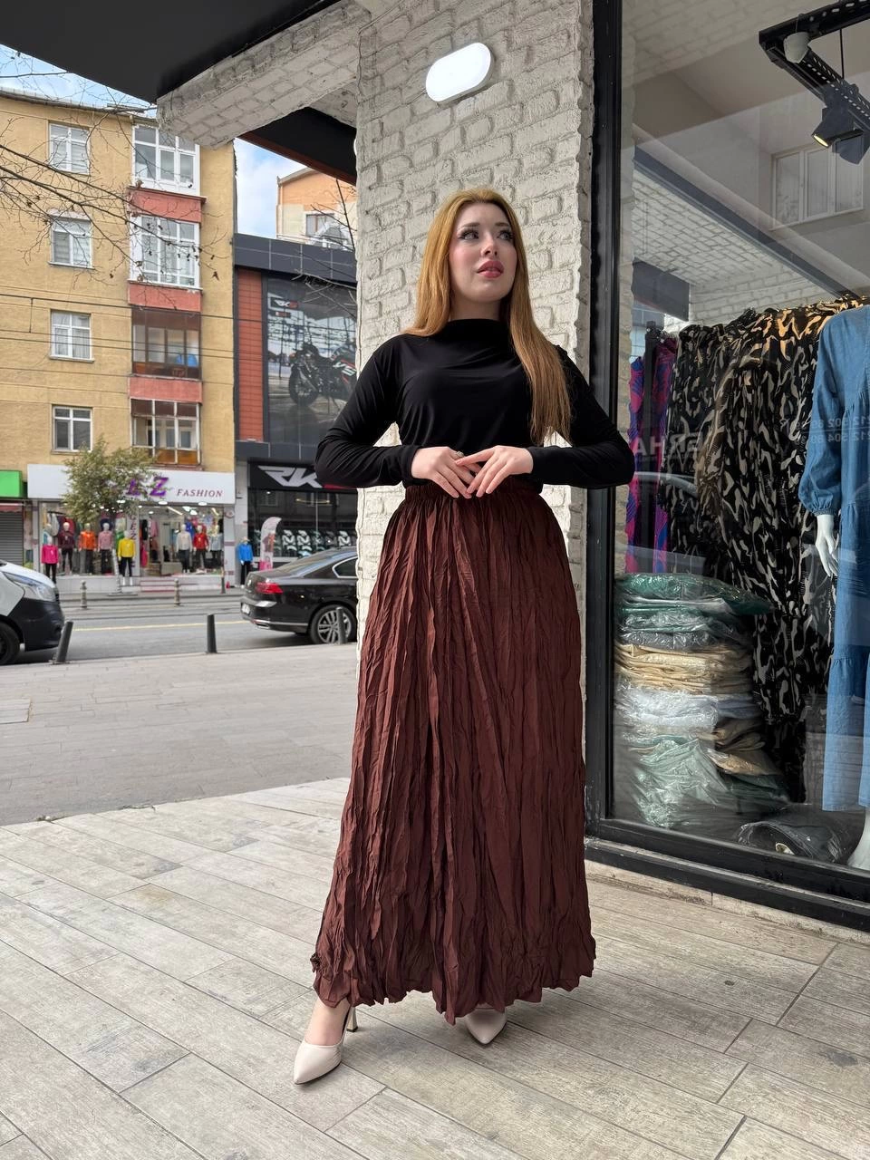 Kraş etek kahve