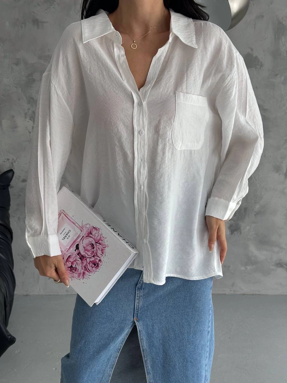 Modal oversize cepli gömlek Modal oversize cepli gömlek