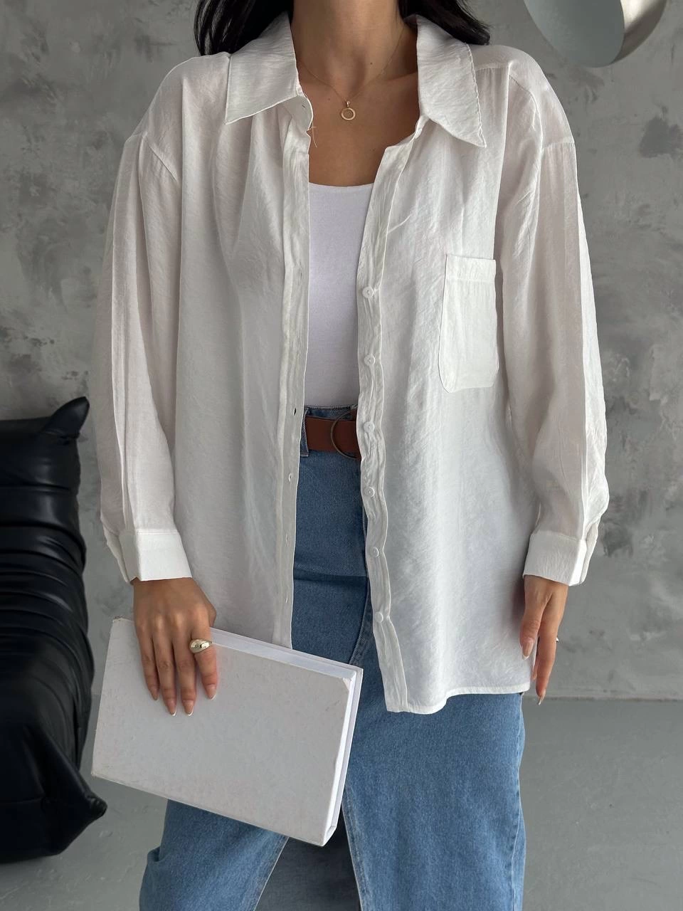 Modal oversize cepli gömlek Modal oversize cepli gömlek