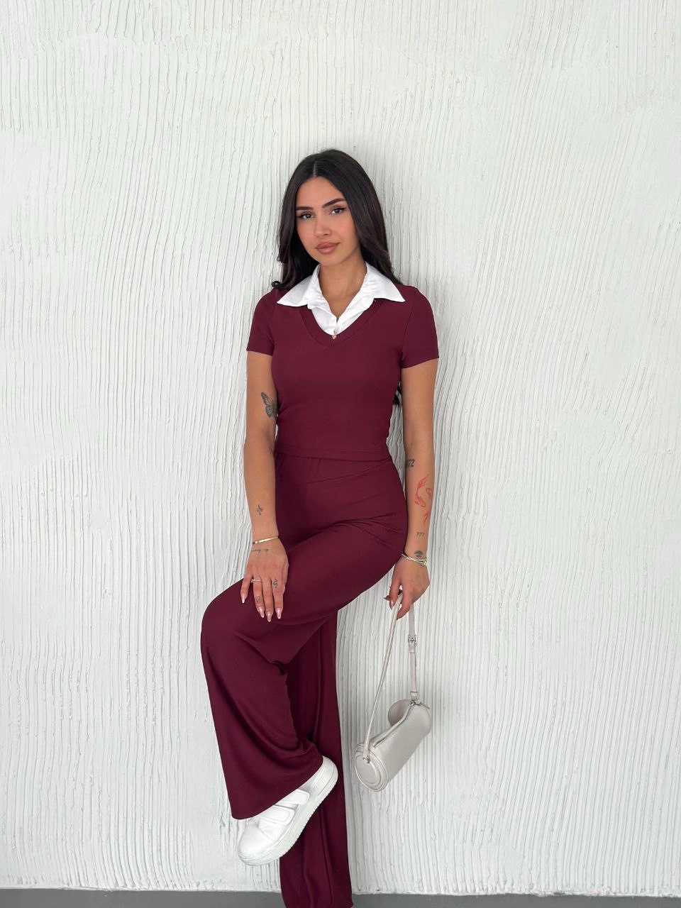 Ottoman kumaş beyaz gömlek yaka takım s4142 Ottoman kumaş beyaz gömlek yaka takım s4142