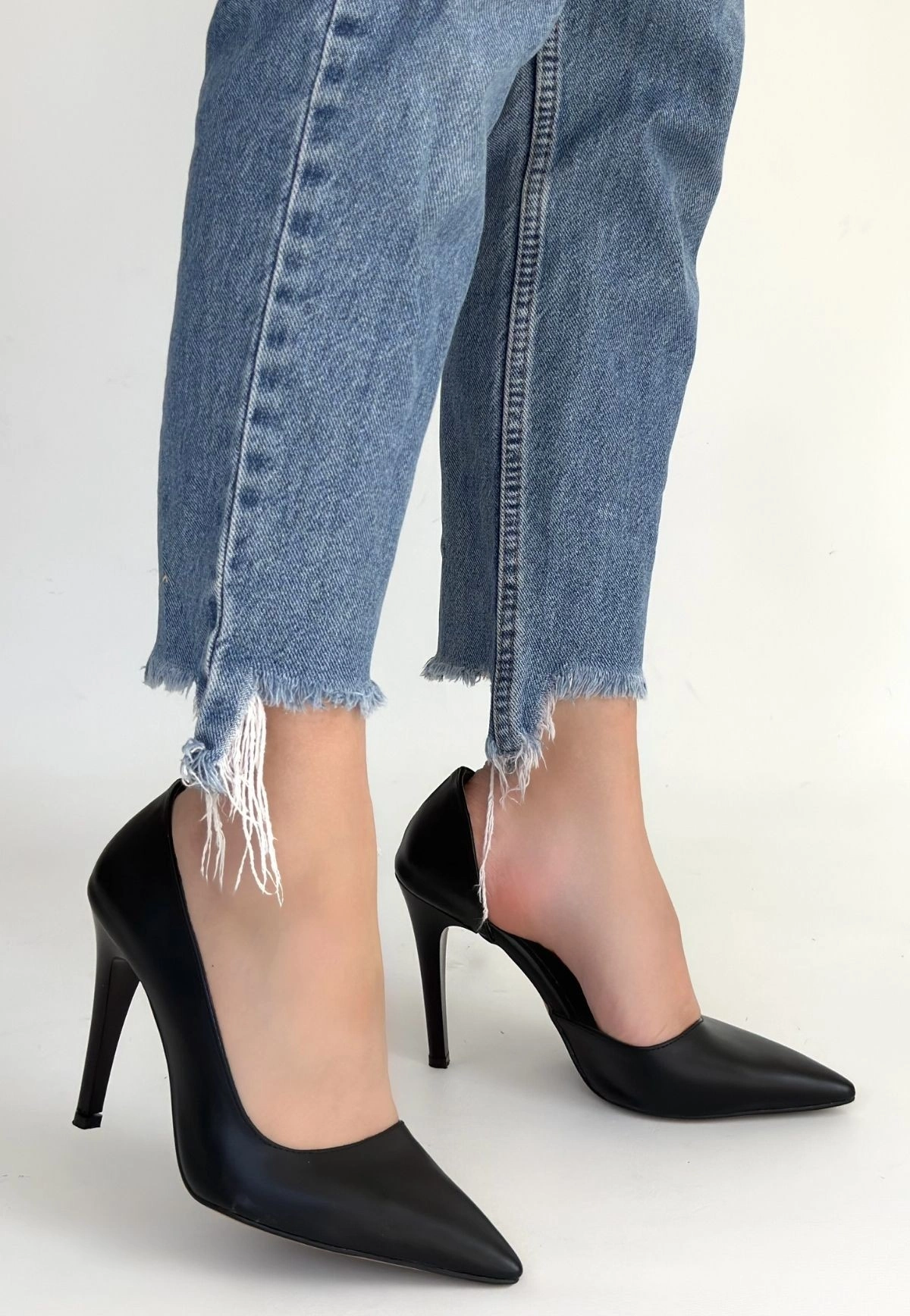 Pley Siyah Cilt Stiletto Ayakkabı Pley Siyah Cilt Stiletto Ayakkabı