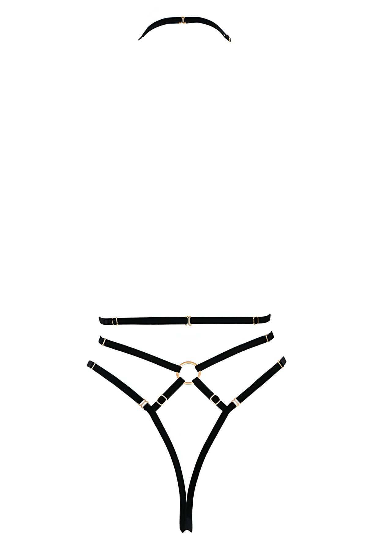 CLZ41 Fantazi İç Giyim Seksi Harness - Ürün Rengi:Siyah
