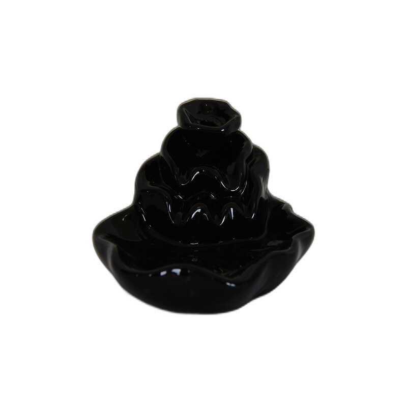 CLZ214 Geri Akış Buhurdanlık Tütsülük Seramik Şelale Siyah Backflow C0902