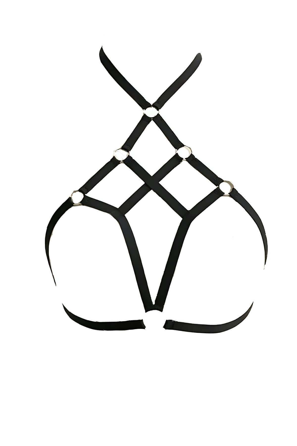 CLZ41 Göğüs Kafesli Seksi Harness - Ürün Rengi:Siyah